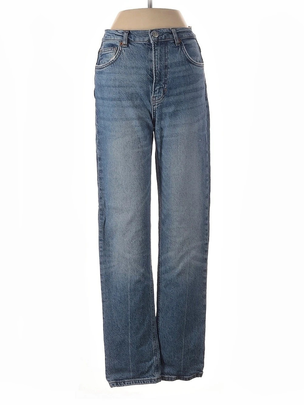 Reformation Liza Ultra High Rise Straight Jeans - Blue